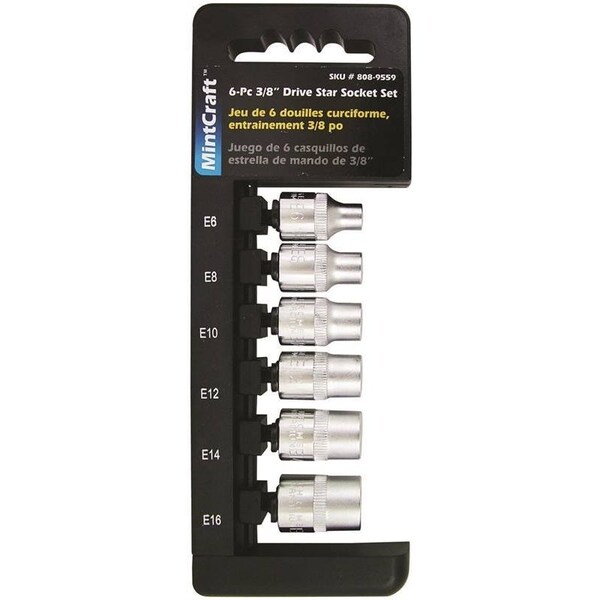 Vulcan Socket Set Star 3/8Dr 6Pc TS1006P Zoro